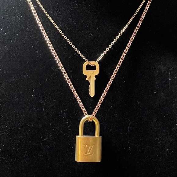 Louis Vuitton Jewelry - ***FLASH SALE*** Louis Vuitton Solid Brass Candena Lock and Key Necklaces.